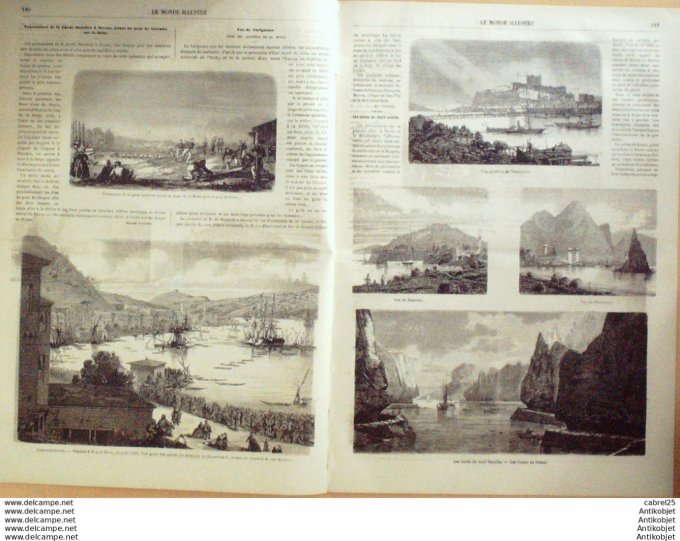 Le Monde illustré 1862 n°284 Italie Varignano Spezzia Turquie Constantinople Bayonne (64)