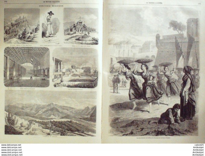 Le Monde illustré 1862 n°284 Italie Varignano Spezzia Turquie Constantinople Bayonne (64)