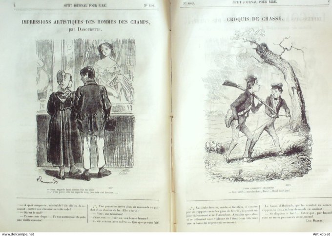 Petit journal pour Rire 1866 # 609 Croquis de chasse Girin