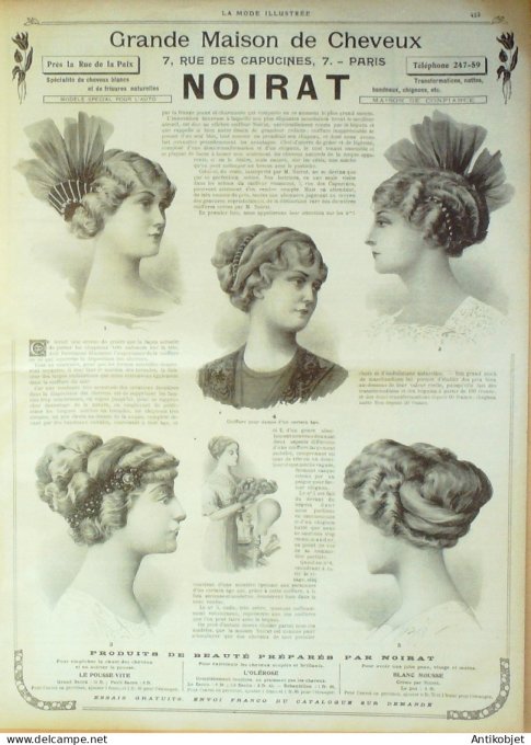 La Mode illustrée journal 1911 n° 26 Toilettes Costumes Passementerie