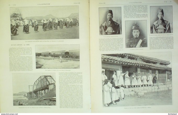 L'illustration 1902 n°3083 Corée Hpieng-Yang,Séoul, Empereur Yi-Hioung, Princes Li Tchok Congo Gabon