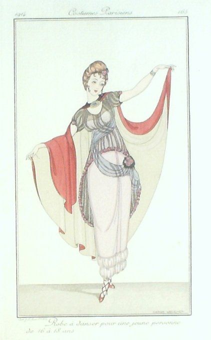 Wegener Gerda Pochoir Mode Art Deco n° 165-1914 Journal des Dames