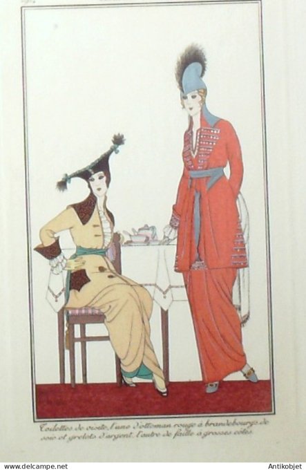 Gravure de mode Costume Parisien 1914 pl.135 VALLEE Armand-Ottoman