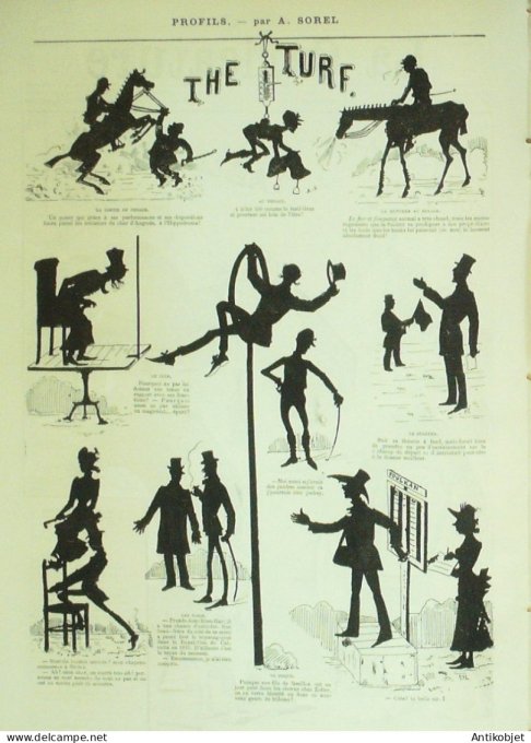 La Caricature 1883 #198 Colonet Ramollot à table d'hôte The Turf Sorel Ville rose Grafoum Trock
