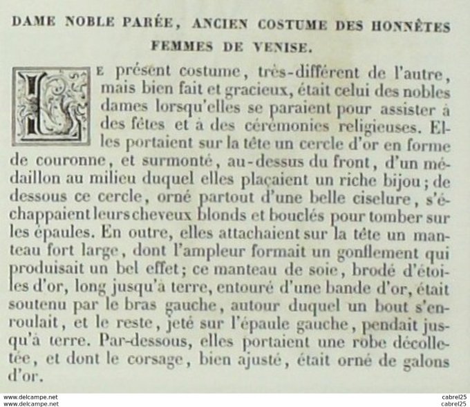 Italie VENISE Noble vénitien paré 1859