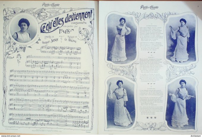 Paris qui chante 1904 n° 85 Lydia Fernandez Falton Car Star Vilbert