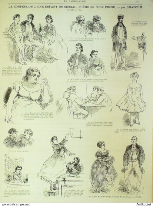 La Caricature 1883 #198 Colonet Ramollot à table d'hôte The Turf Sorel Ville rose Grafoum Trock