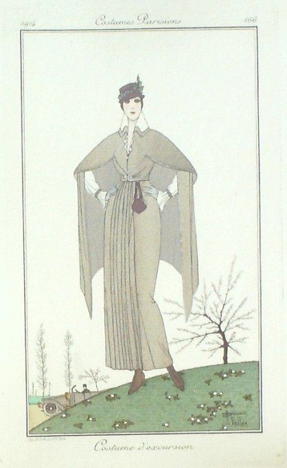 Vallee Armand Pochoir Mode Art Deco n° 166-1914 Journal des Dames