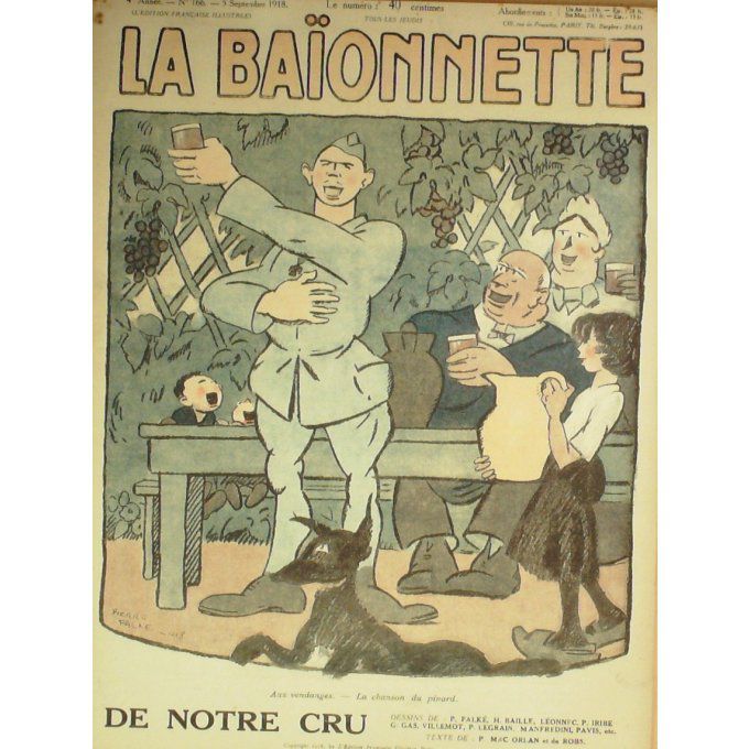 La Baïonnette 1918 n°166 (Notre cru) LEONNEC BAILLE IRIBE GAS LEGRAIN MANFREDINI