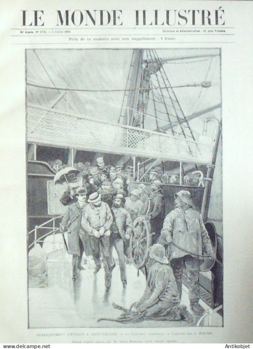 Le Monde illustré 1890 n°1736 St-Nazaire (44) Martinique Fort-de-France Montmorency (95) Brest (29)