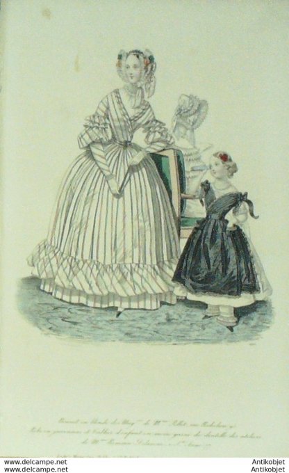 Le Follet 1841 # 625 Robe en Jaconnas et tablier
