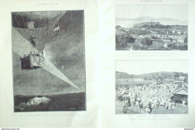 Le Monde illustré 1890 n°1736 St-Nazaire (44) Martinique Fort-de-France Montmorency (95) Brest (29)