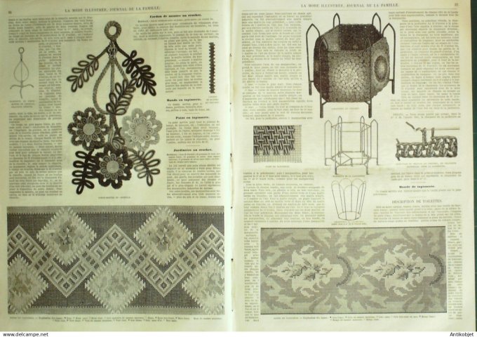 La Mode illustrée journal + gravure associée 1865 #  5