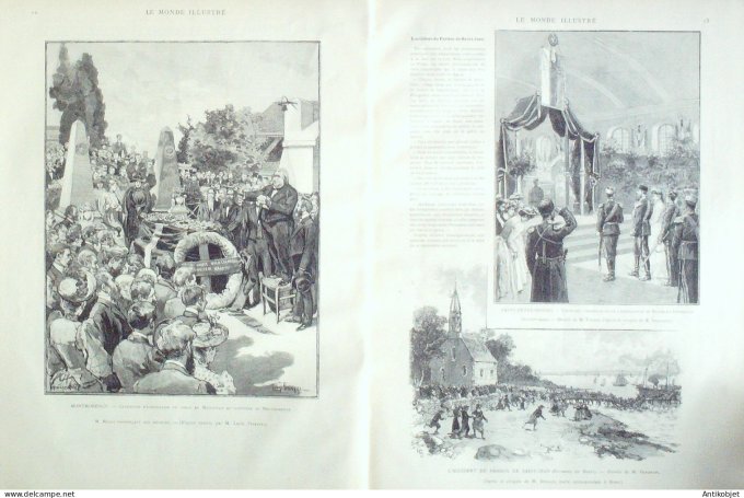Le Monde illustré 1890 n°1736 St-Nazaire (44) Martinique Fort-de-France Montmorency (95) Brest (29)