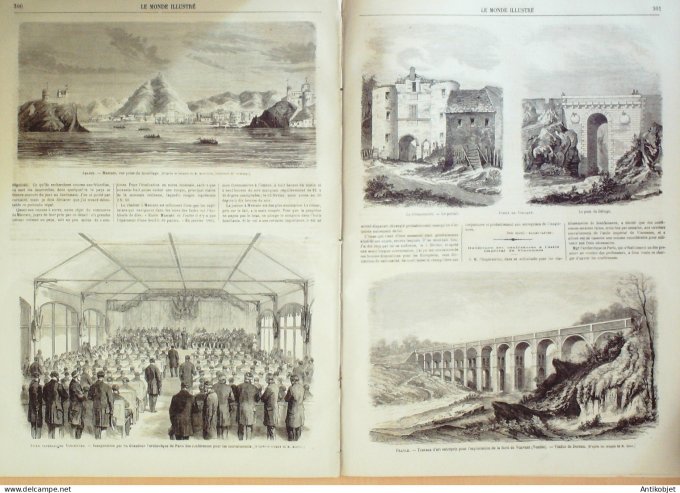 Le Monde illustré 1866 n°474 Arabie Macate Vincennes (94) Asile Impérial Auxerre (89) Tzar