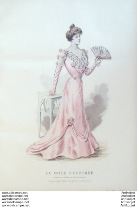 Gravure Mode illustree 1899 # 20 (Old Fashion plate) rare