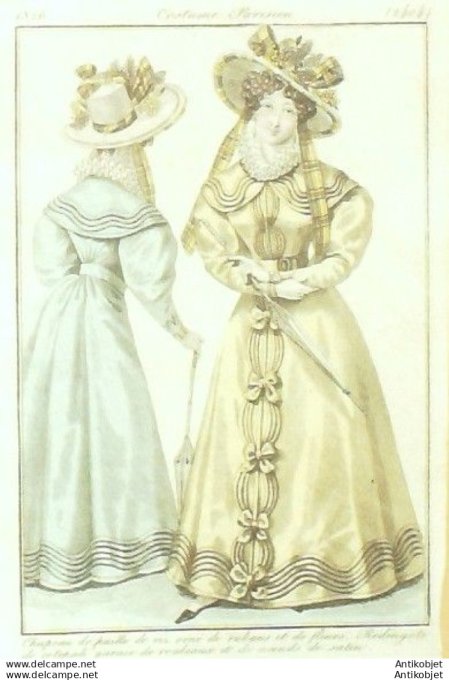 Gravure Mode Costume Parisien 1826 # 2404 (eau forte old Fashion plate