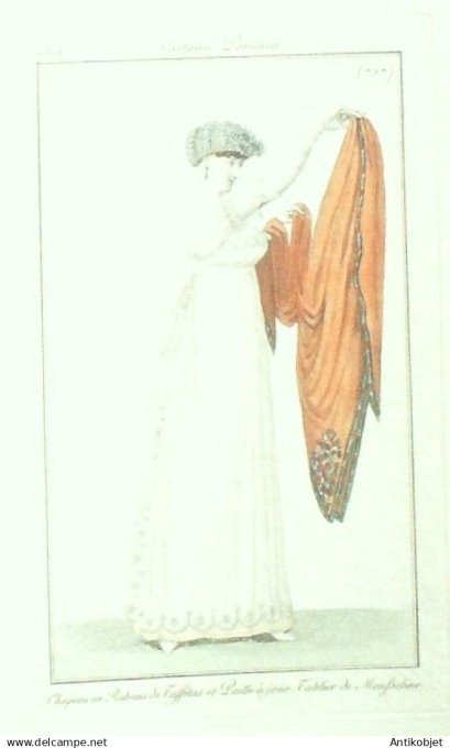 Costume Parisien 1806 # 757 (eau forte) Tablier de mousseline