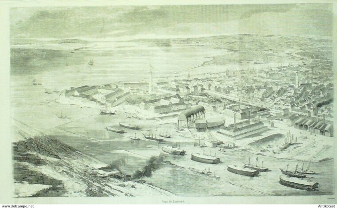 Le Monde illustré 1858 n° 71 Brest (29) Lorient (56) Belgique Anvers Cherbourg (50)