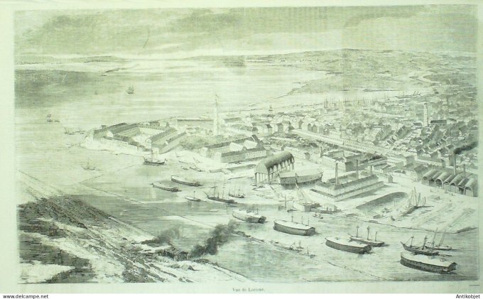Le Monde illustré 1858 n° 71 Brest (29) Lorient (56) Belgique Anvers Cherbourg (50)