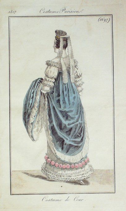 Gravure Mode Costume Parisien 1817 # 1697 (eau forte old Fashion plate