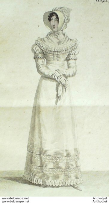 Costume Parisien 1819 # 1842 Robe perkale à corsage froncé