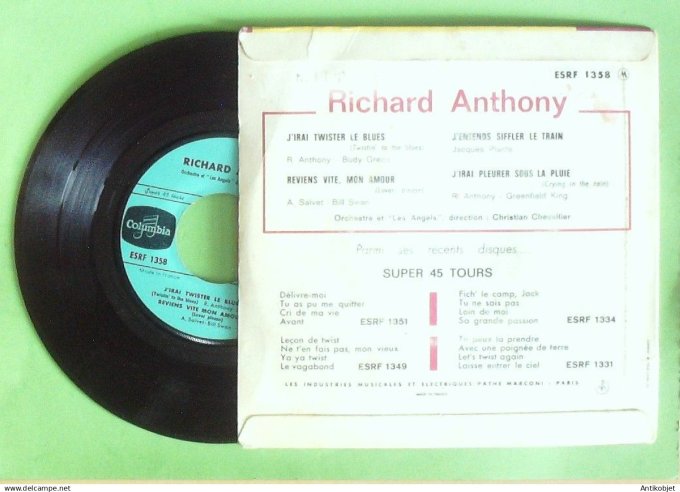 Anthony Richard 45T EP J'irai twister le blues 1962