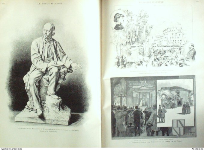 Le Monde illustré 1887 n°1589 Pinsaguel Toulouse (31) gare de Raynal Victor Massé Voltaire