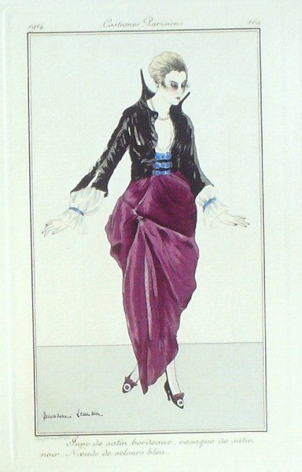 Lemaire Germaine Pochoir Mode Art Deco n° 169-1914 Journal des Dames