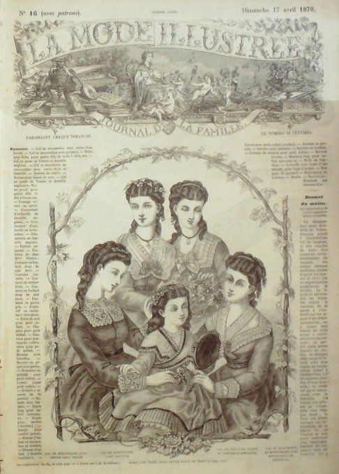 Journal Mode illustrée 1870 # 16 Robe avec fichu