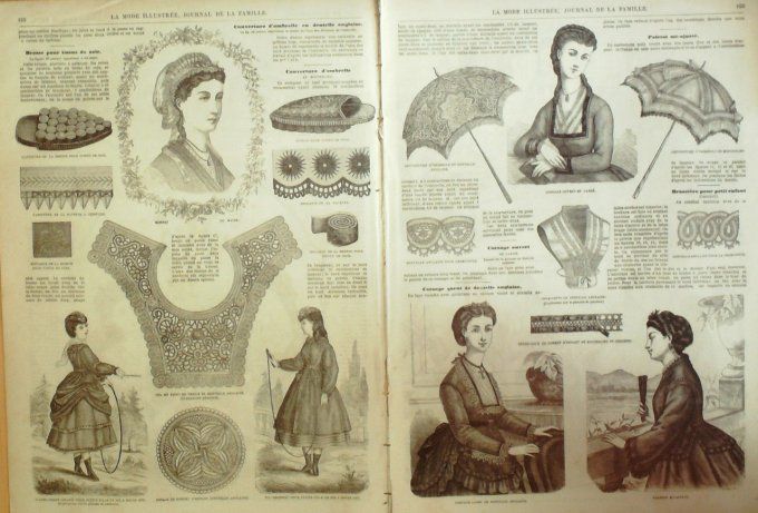 Journal Mode illustrée 1870 # 16 Robe avec fichu
