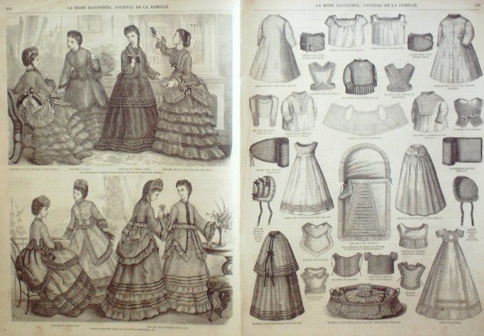 Journal Mode illustrée 1870 # 16 Robe avec fichu