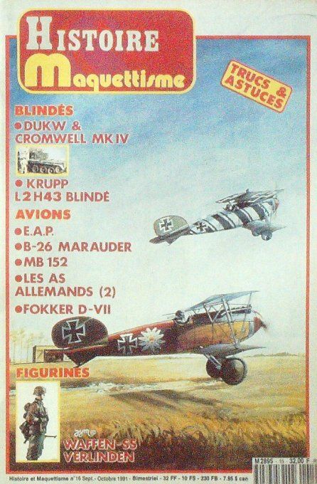 Histoire & Maquettisme 1989 # 16 Tank Dukw ET Cromwell Mark IV Krupp L2 H43 Martin B-26 Marauder