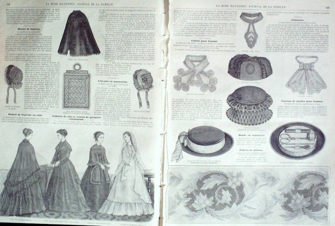 Journal Mode illustrée 1868 # 16 Tablier & corsage cachemire