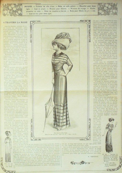Journal Mode illustrée 1911 # 16 Robe de promenade & manteau