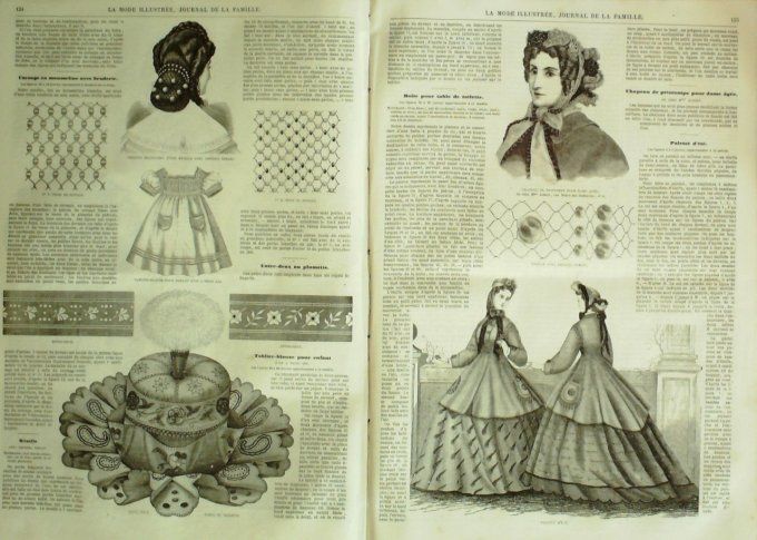 Journal Mode illustrée 1865 # 16 Chapeaux de printemps & été
