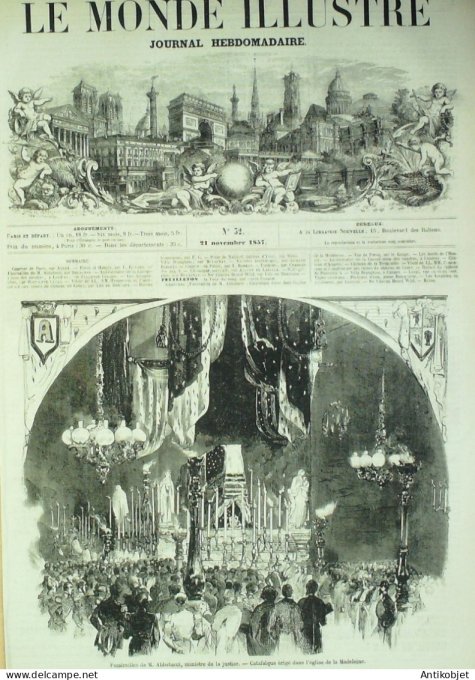 Le Monde illustré 1857 n° 32 Inde Patna Laval (53) Pierrefond (60) Cannes (06)