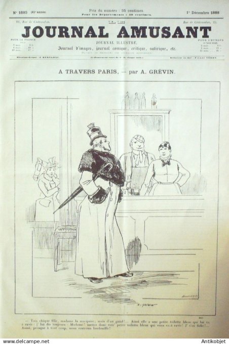 Le Journal Amusant 1889 # 1683 Theatre Tartarin sur les Alpes par Henriot