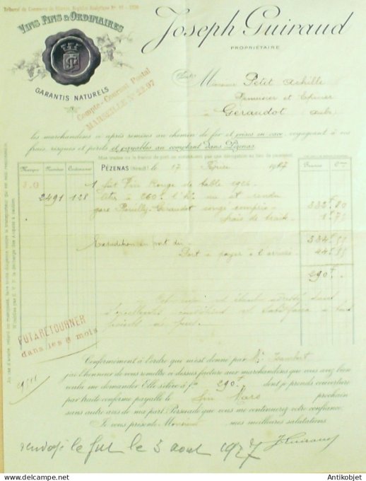 Facture Joseph Guiraud (Vins vins) 1927 à Géraudot (11)