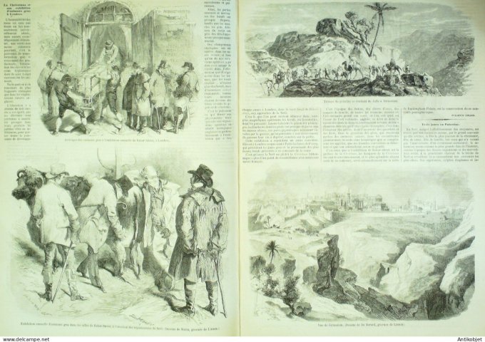 Le Monde illustré 1859 n° 88 Londres Baker-Street Cortès espagnols Palestine Jaffa