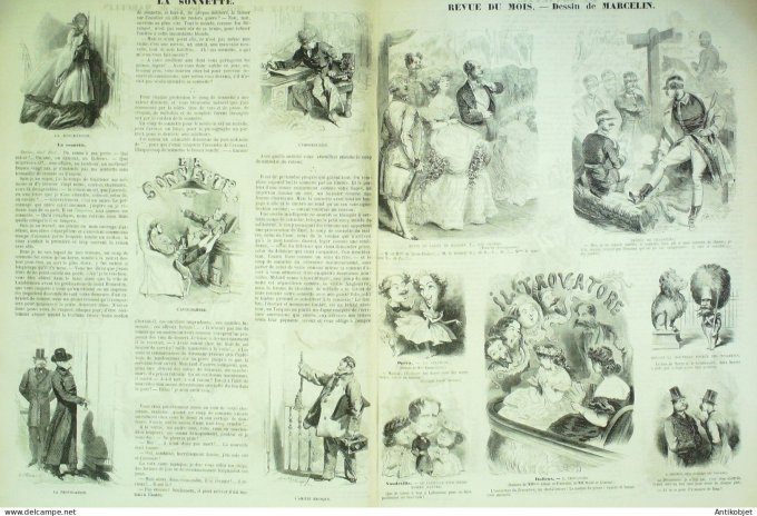 Le Monde illustré 1859 n° 88 Londres Baker-Street Cortès espagnols Palestine Jaffa