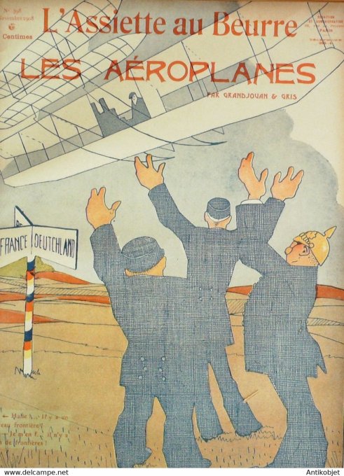 L'Assiette au beurre 1908 # 398 Les Aéroplanes Gris Grandjouan