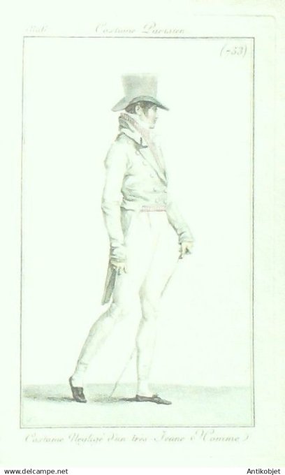 Costume Parisien 1806 # 753 (eau forte) Costume négligé homme