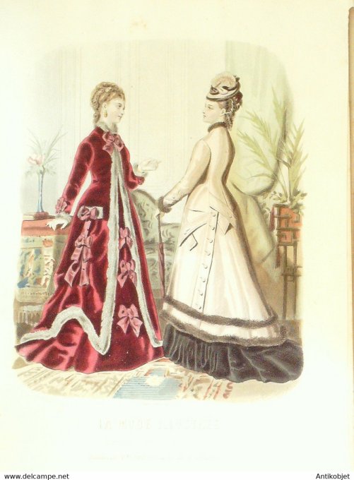 Gravure de mode La Mode illustrée 1876 n°01 (Maison Bréant)