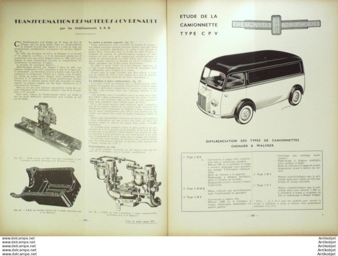 R.T Automobile Chenard & Walcker type CPV12 Rosengart 1950