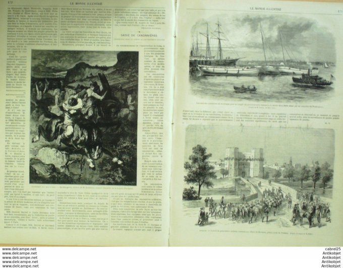 Le Monde illustré 1869 n°648 Bastia (20) Ajaccio (20) Espagne Valence Serranos