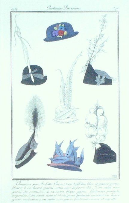 Carus Arlette Pochoir Mode Art Deco n° 171-1914 Journal des Dames