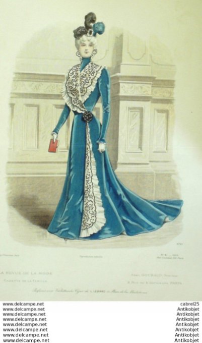 Gravure Mode La Gazette 1899 # 41 (Old Fashion plate)