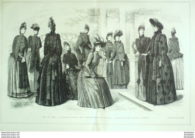 Gravure de mode Revue de la mode Gazette NB (Confection dames)
