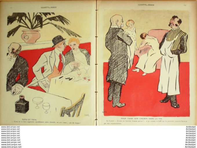 L'Assiette au beurre 1910 # 484 La recherche de la Paternite Gris Radiguet